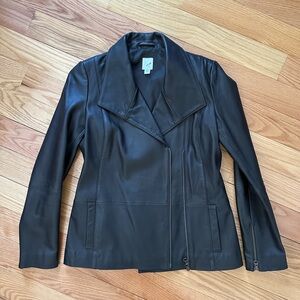 100% Genuine Leather Asymmetrical Zip Jacket ✨